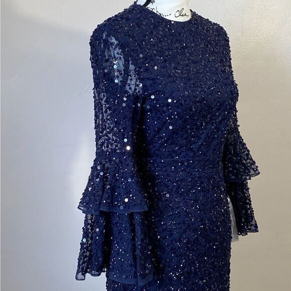 Mac Duggal Beaded Tiered Cuffs Dress size 4 - Picture 9 of 12